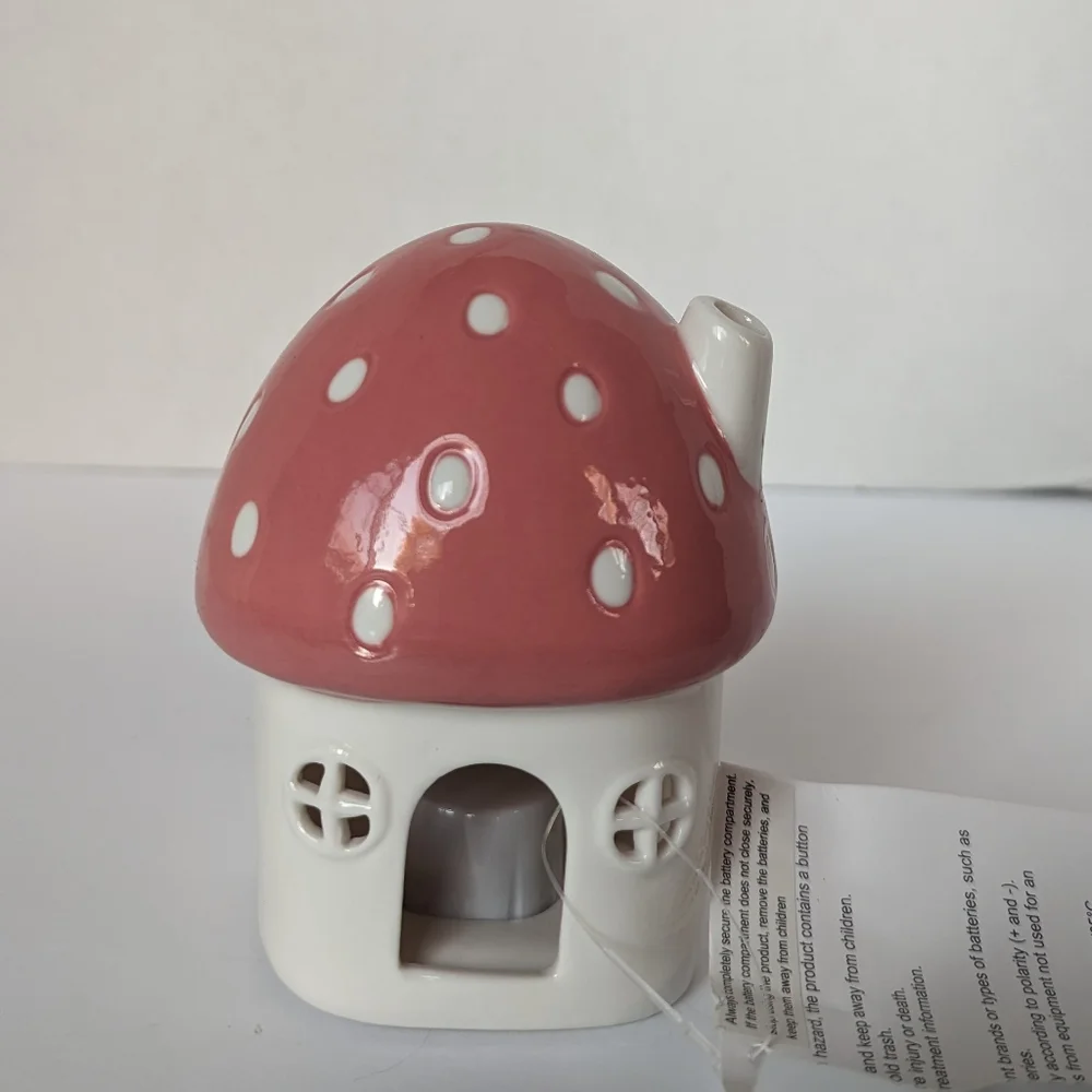 Target Spritz Easter Mushroom Pink House Light Up Ceramic Bunny Spring Decor